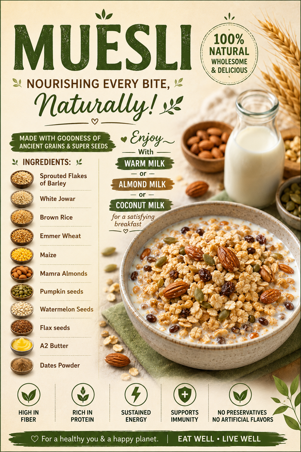 SPROUTED MUESLI - 200 G